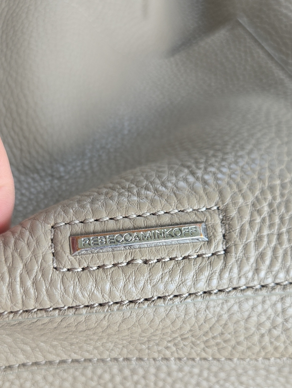 Rebecca Minkoff Neutral Taupe Leather Shoulder Bag - Classic Womens Crossbody - Picture 13 of 16